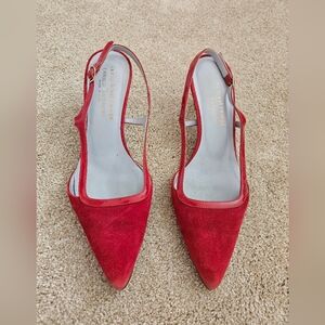 Enrico Antinori made in Italy, red velvet leather kitten heel size 38.5